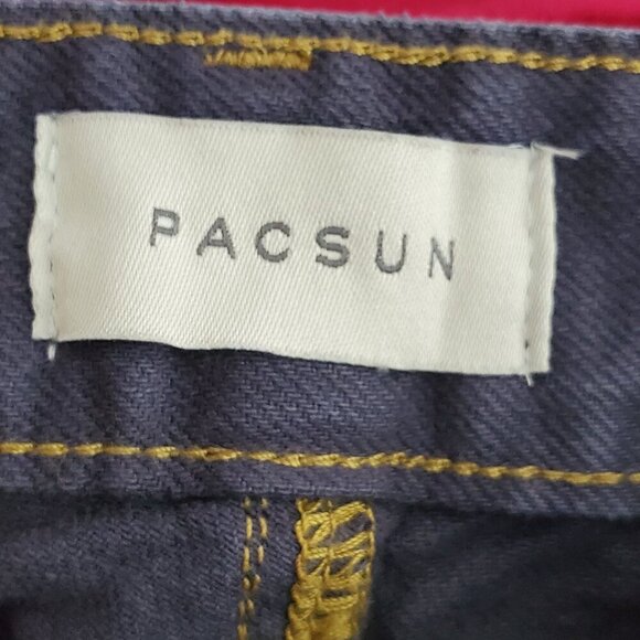 PacSun Low Rise Baggy Cargo Pants Size 22 Dark Blue Wide Leg 27x30 - Picture 4 of 14